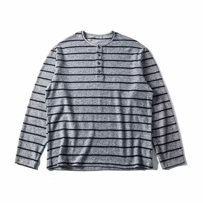 ヘンリーネック　ボーダー　長袖Ｔシャツ　N1223