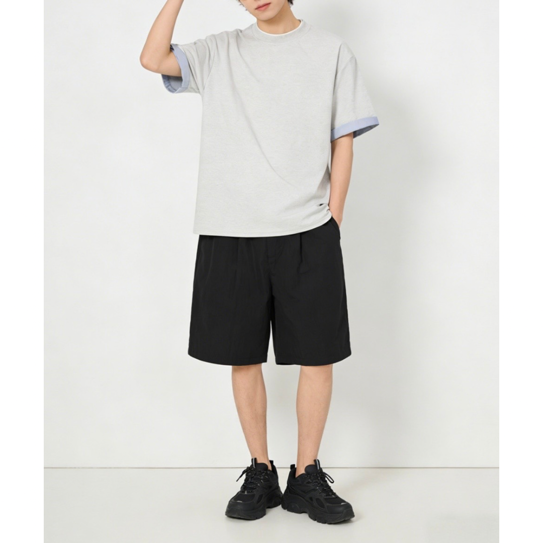 コットンポリ　バイカラーヘム　Tシャツ　N1591