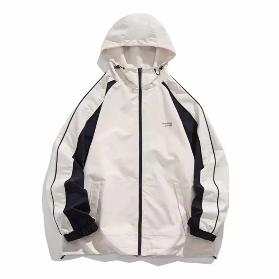 バイカラー　ポリエステル　フードジャケット　N1284