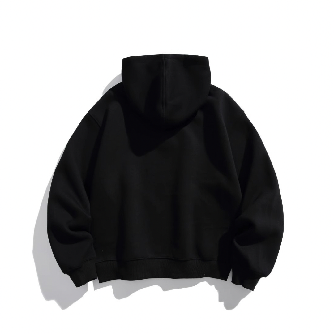 ハーフボタン　スウェット　フードプルオーバー　N1069