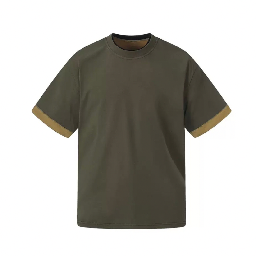 コットンポリ　バイカラーヘム　Tシャツ　N1591