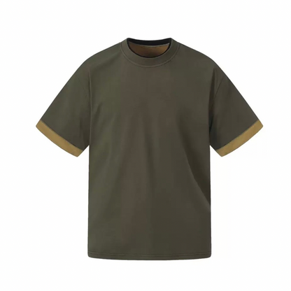 コットンポリ　バイカラーヘム　Tシャツ　N1591