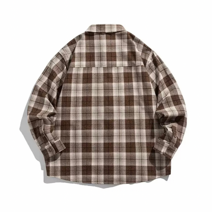 コットンポリ　ヘリンボンチェック　ネルシャツ　N1217