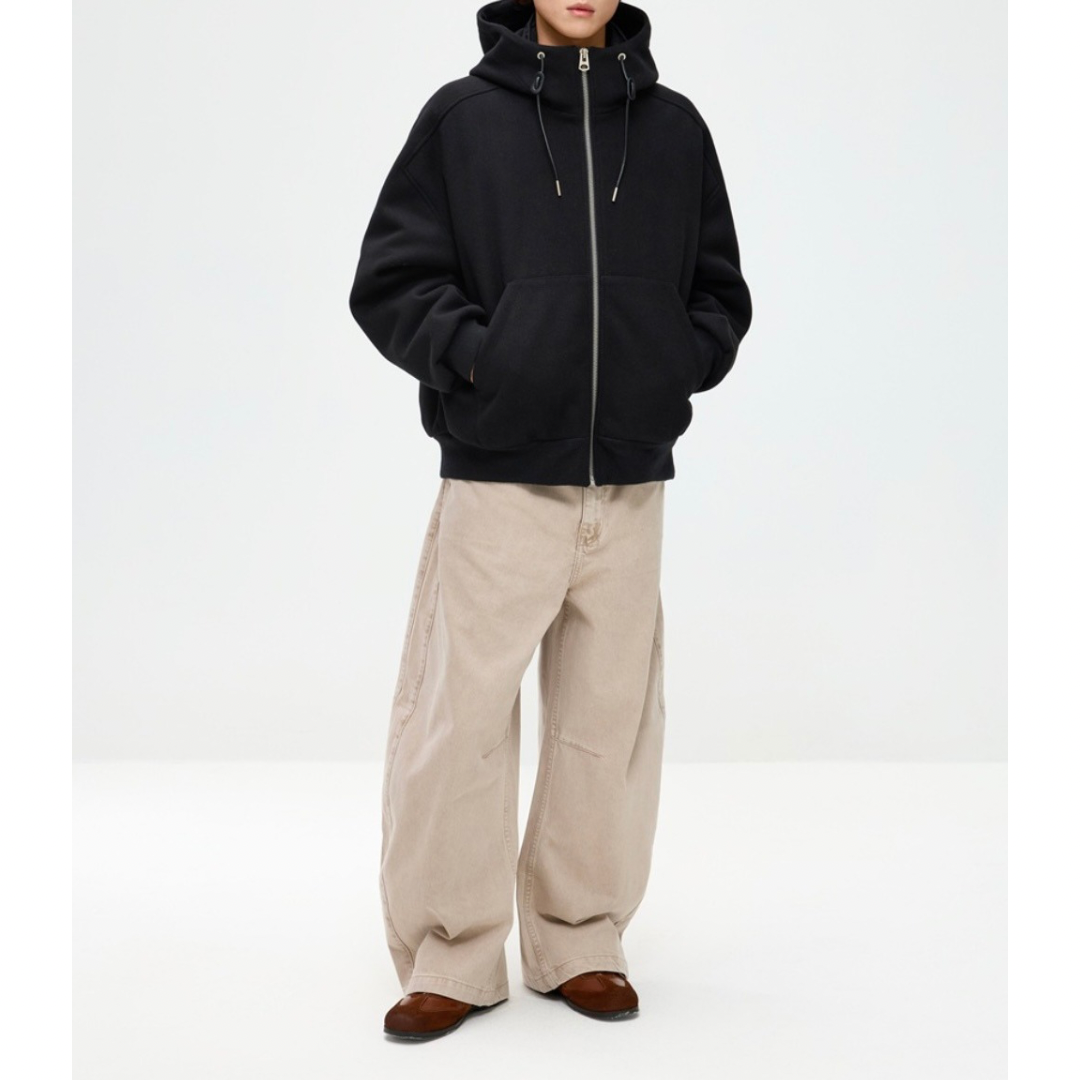 ダウンライナー　フェイクレイヤード　フードジャケット　N1007