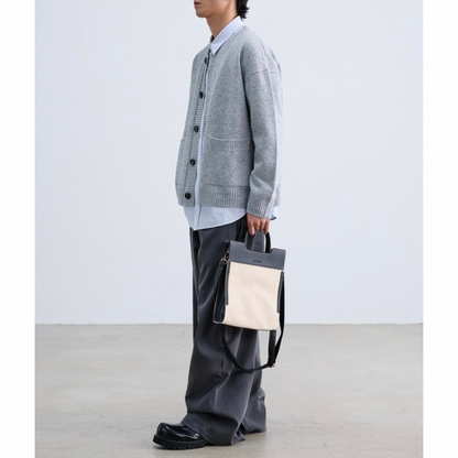 ミドルゲージ　クルーネック　カーディガン　N933