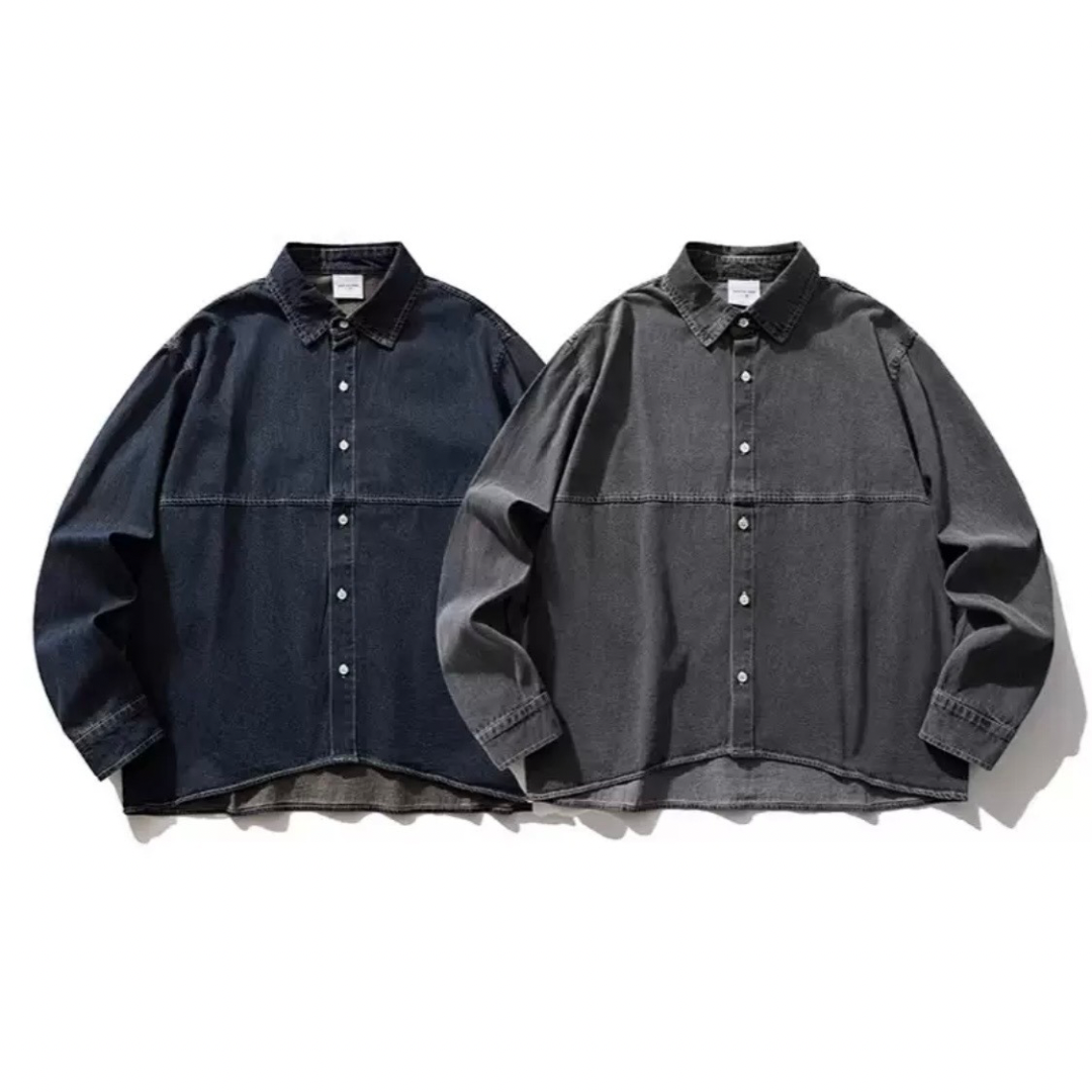 コットンポリ　センターライン　デニムシャツ　N1209