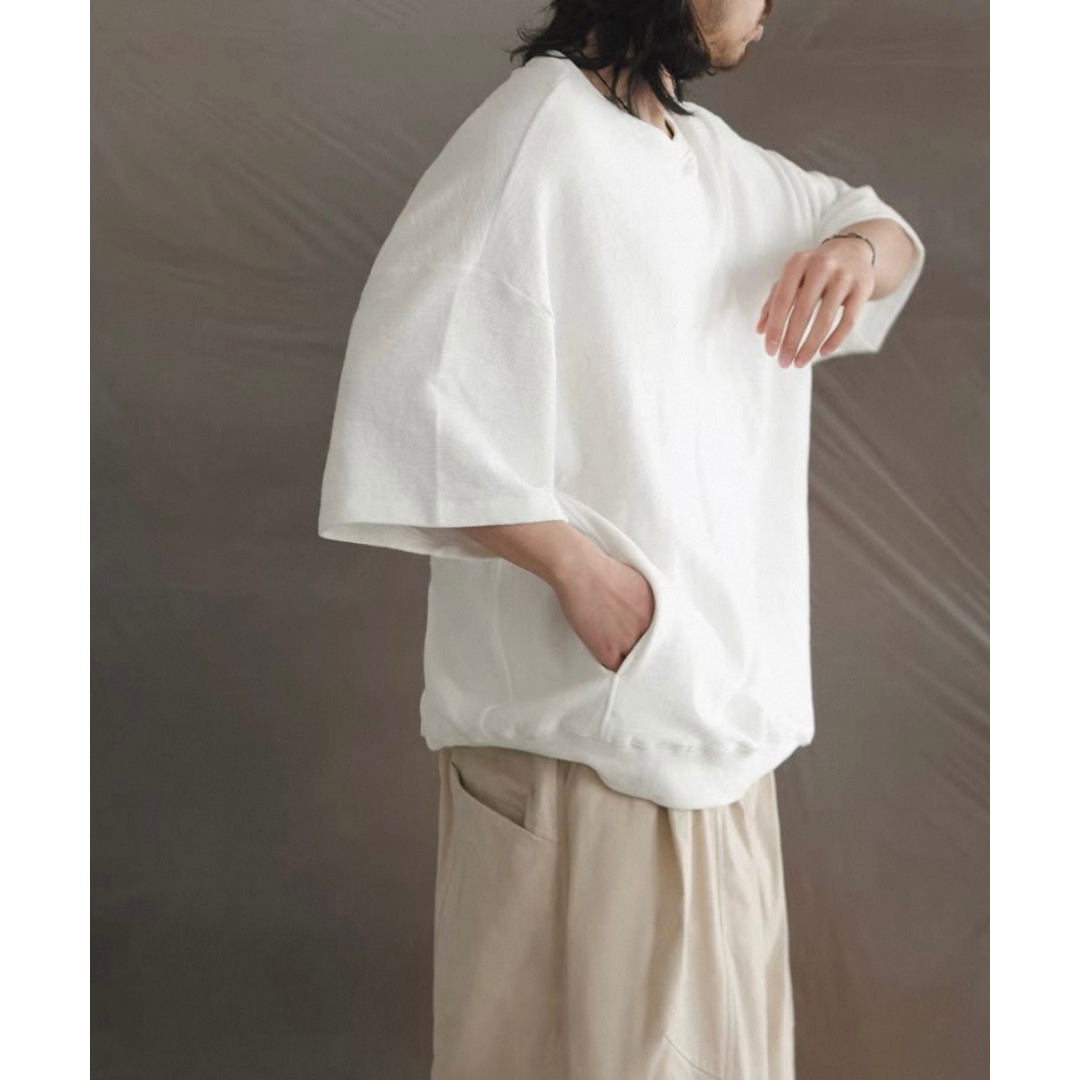 オーバーサイズ　ストレッチ　5分袖　Tシャツ　N1489