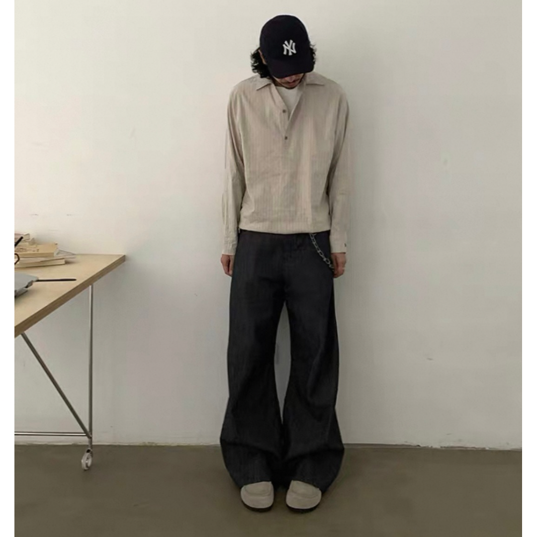 ワイドピッチストライプ　プルオーバーシャツ　N651