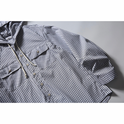 グラフチェック　フード　シャツジャケット　N1230