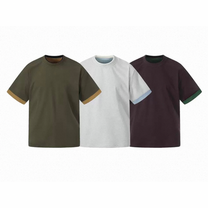 コットンポリ　バイカラーヘム　Tシャツ　N1591