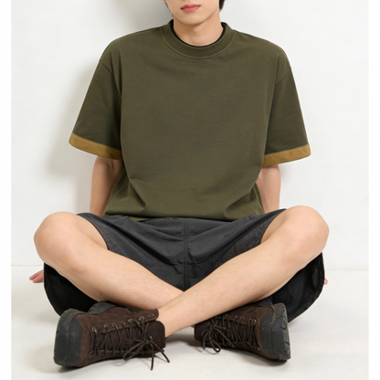 コットンポリ　バイカラーヘム　Tシャツ　N1591