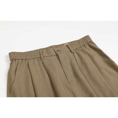 ウールライクポリエステル　ワイドタックパンツ　N1387