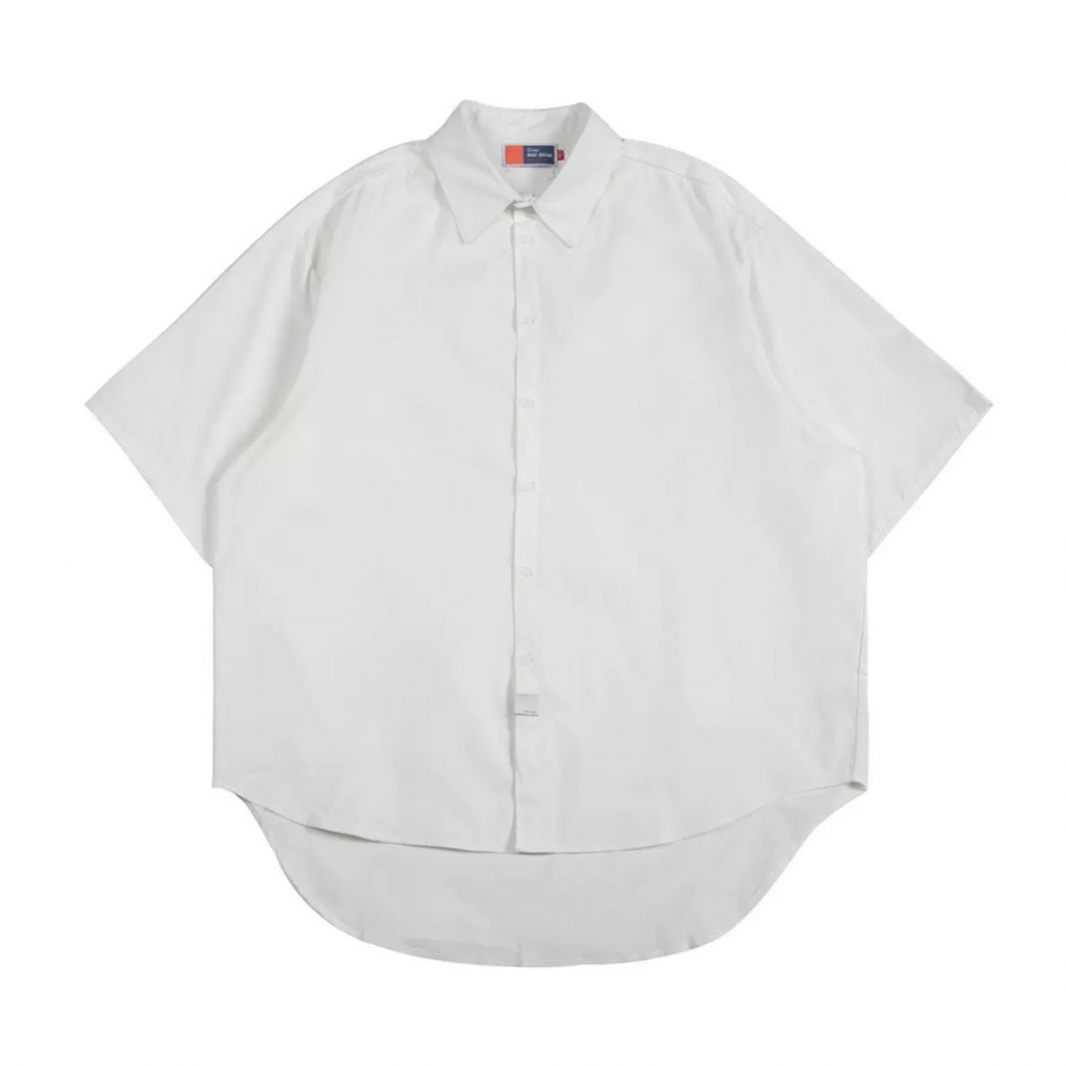 Polyester Broadcloth Short-Sleeve Regular Collar Shirt N1576 ホワイト