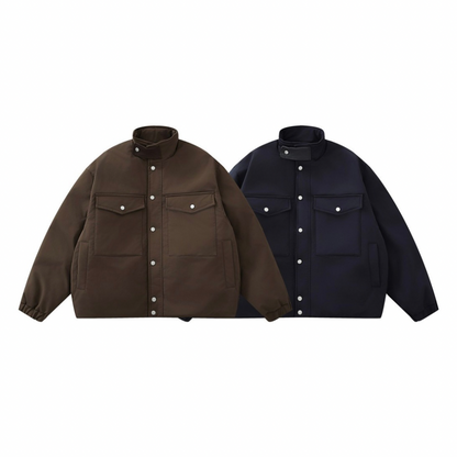 スナップボタン　スタンドカラージャケット　N889