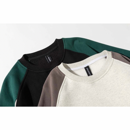 パネルカラー　クルーネックスウェット　N1239