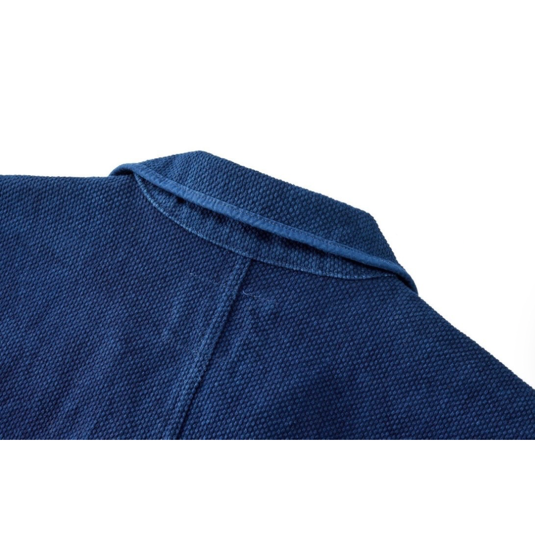 インディゴ染料め　刺し子織り　カバーオール　ジャケット　N1323