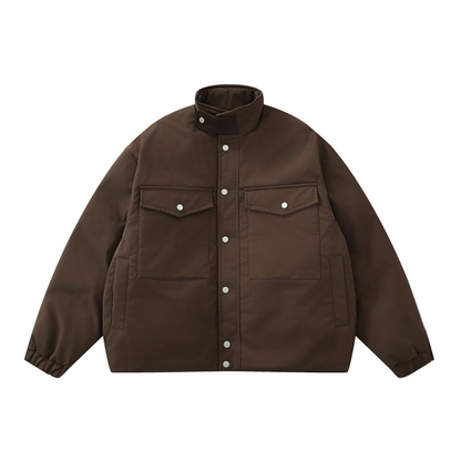 スナップボタン　スタンドカラージャケット　N889