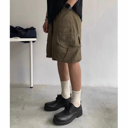 ベルテッド　ユーティリティ　ワイド　ショートパンツ　N284