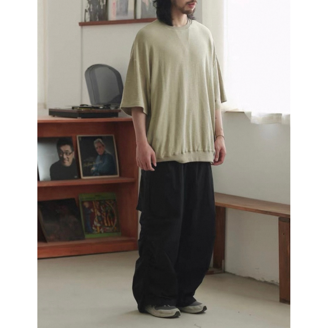オーバーサイズ　ストレッチ　5分袖　Tシャツ　N1489