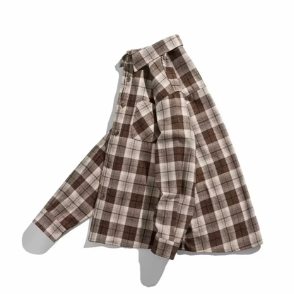 コットンポリ　ヘリンボンチェック　ネルシャツ　N1217