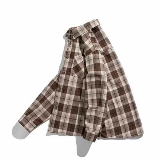 コットンポリ　ヘリンボンチェック　ネルシャツ　N1217