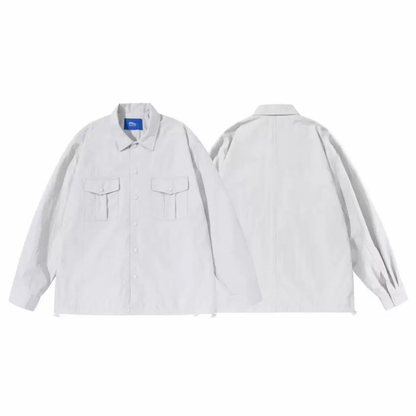 ナイロン　スナップボタン　シャツジャケット　N1236