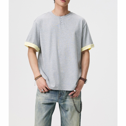 ブルーレイヤード　ヘンリーネック　Tシャツ　N1552