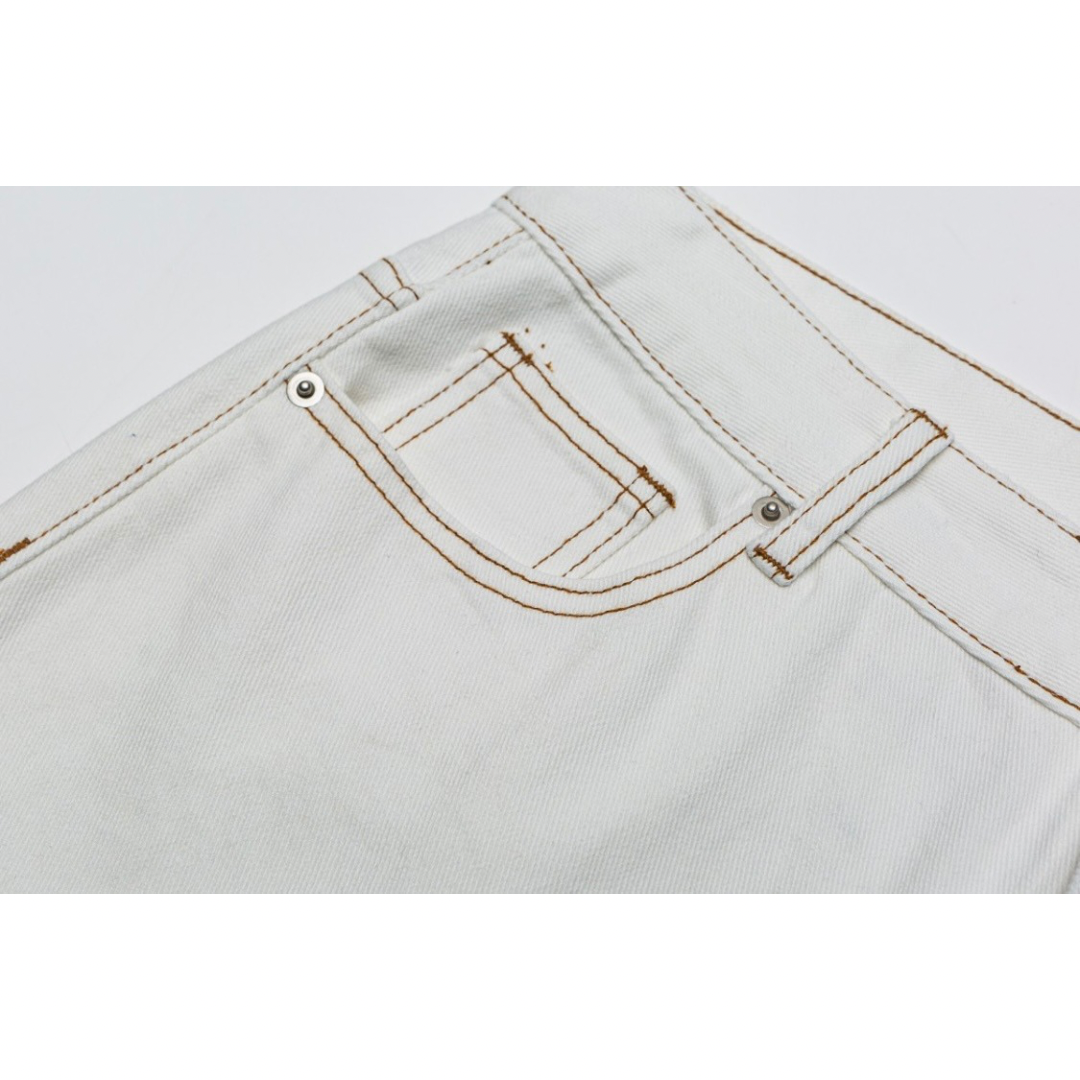 ブリーチホワイト　デニム　ワイドパンツ　N1056