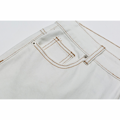 ブリーチホワイト　デニム　ワイドパンツ　N1056