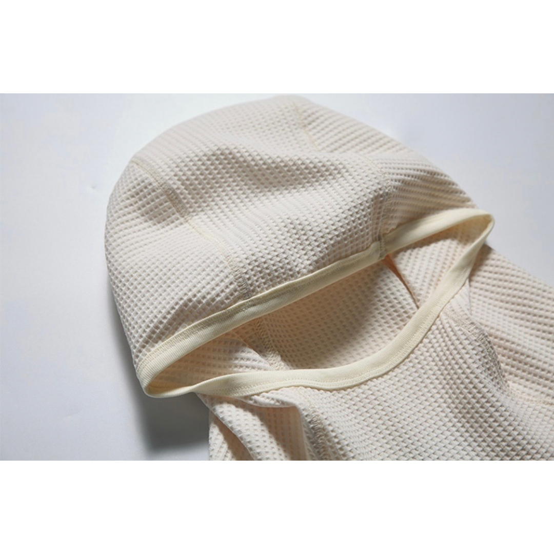 速乾ワッフル　ハイネックフード　長袖Ｔシャツ　N1233