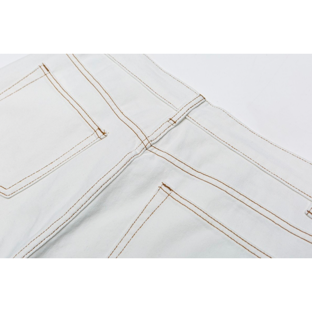 ブリーチホワイト　デニム　ワイドパンツ　N1056