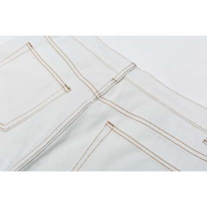 ブリーチホワイト　デニム　ワイドパンツ　N1056