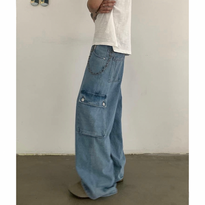 ブルーデニム　ワイド カーゴパンツ　N511