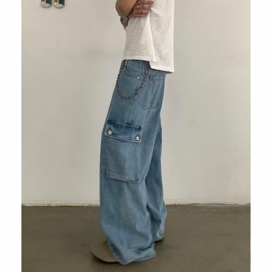 ブルーデニム　ワイド カーゴパンツ　N511
