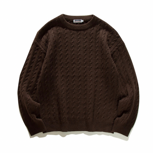 ケーブル　クルーネックニット　N904