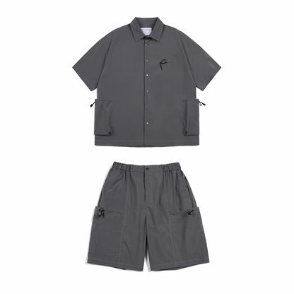 ポリエステル　サイドポケット　ショートパンツ（セットアップ可）　N399