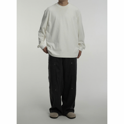 コットンポリ ヘムロゴプリント 長袖Tシャツ N793