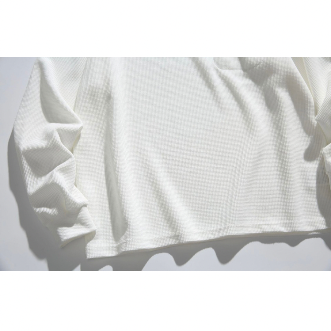 ポリコットン　ワッフル　ヘンリーネック長袖Ｔシャツ　N598