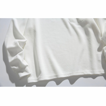 ポリコットン　ワッフル　ヘンリーネック長袖Ｔシャツ　N598