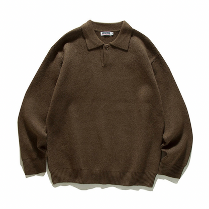起毛天竺編み　ポロカラー　ニット　N903