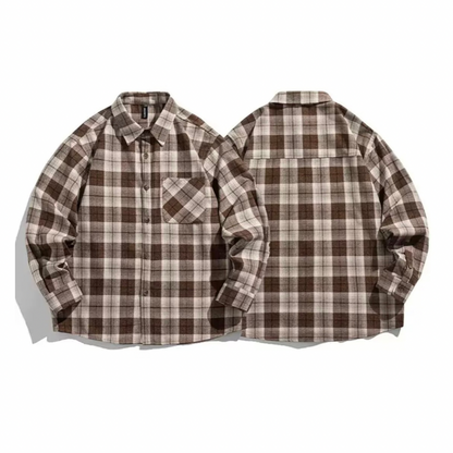 コットンポリ　ヘリンボンチェック　ネルシャツ　N1217