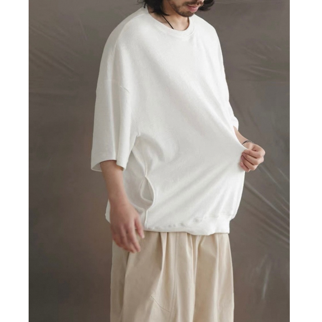 オーバーサイズ　ストレッチ　5分袖　Tシャツ　N1489