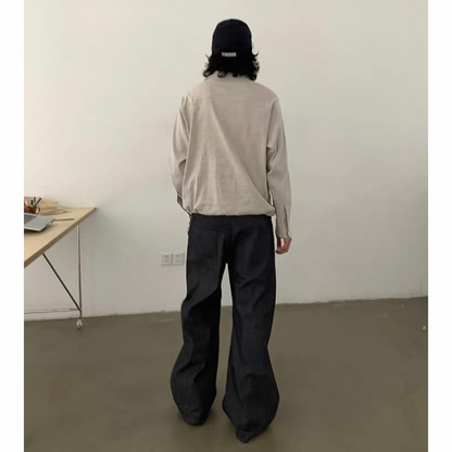 ワイドピッチストライプ　プルオーバーシャツ　N651