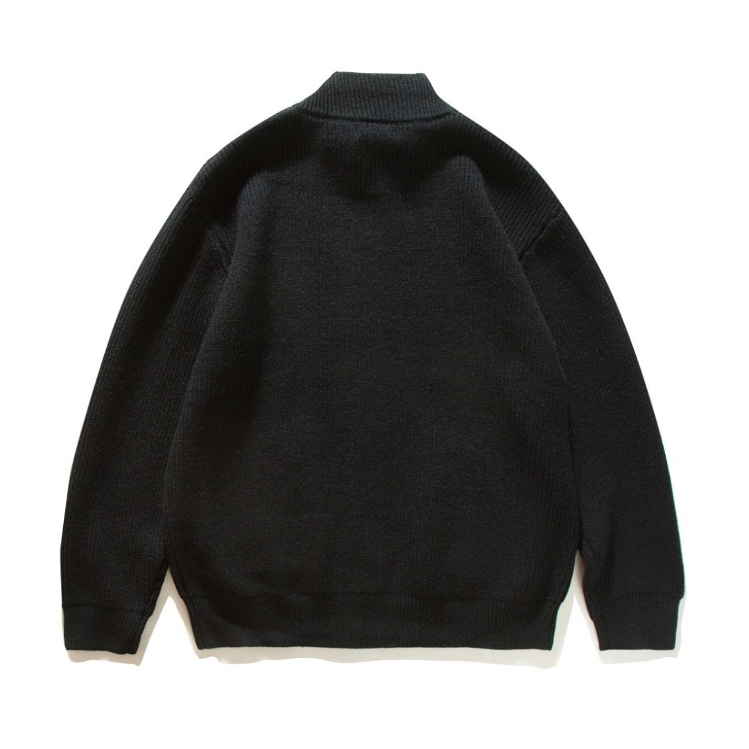 リブニット　スタンドカラー　ジップカーディガン　N891