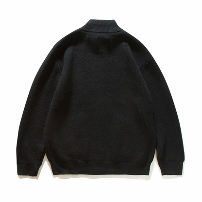 リブニット　スタンドカラー　ジップカーディガン　N891