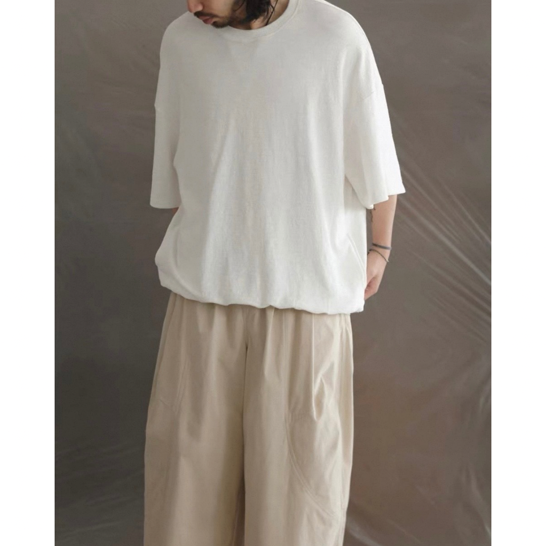 オーバーサイズ　ストレッチ　5分袖　Tシャツ　N1489