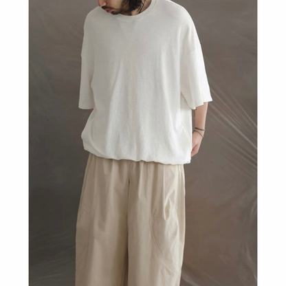オーバーサイズ　ストレッチ　5分袖　Tシャツ　N1489