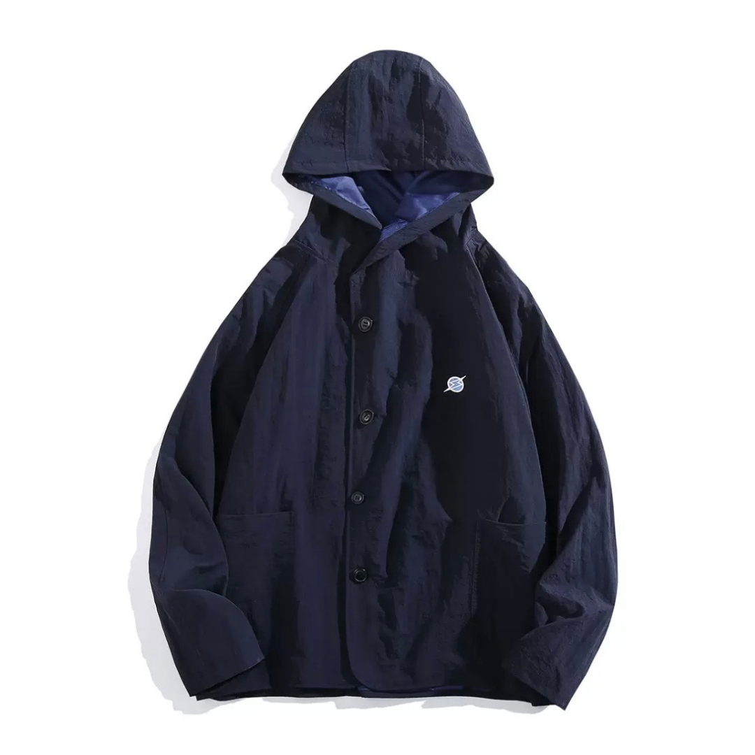 ストレッチポリ　アウトポケット　フードジャケット　N1269