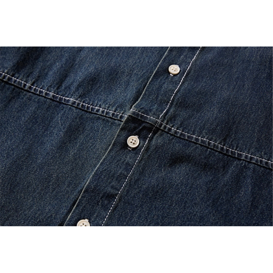 コットンポリ　センターライン　デニムシャツ　N1209