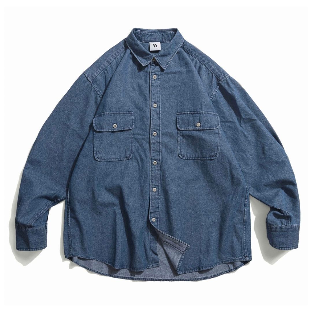 ウォッシュデニム　ワークシャツ　N989